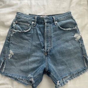 AGOLDE Dee Super High Waist Cutoff Denim Shorts
